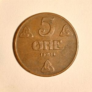 1911 Norway 5 ORE